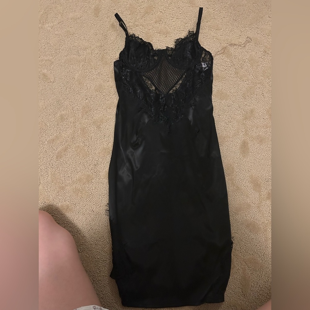 Black Lace Slip Dress